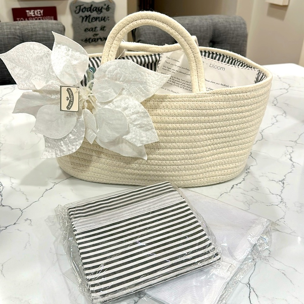 NWT We Bloom Cotton Woven Basket